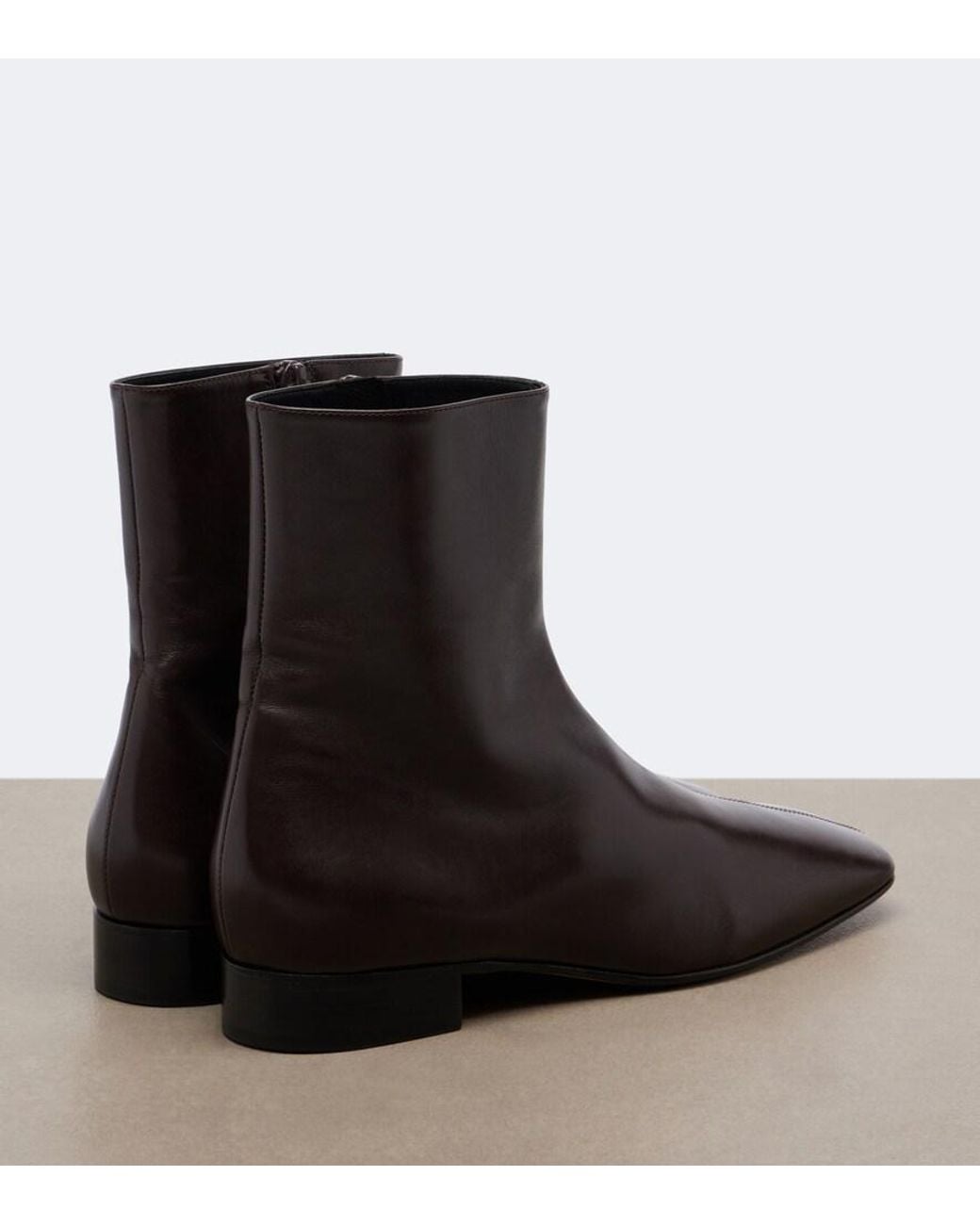 The Row Brown Cindy Leather Ankle Boots
