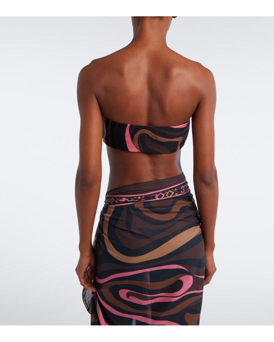 Emilio Pucci Multicolor Marmo Bikini Top