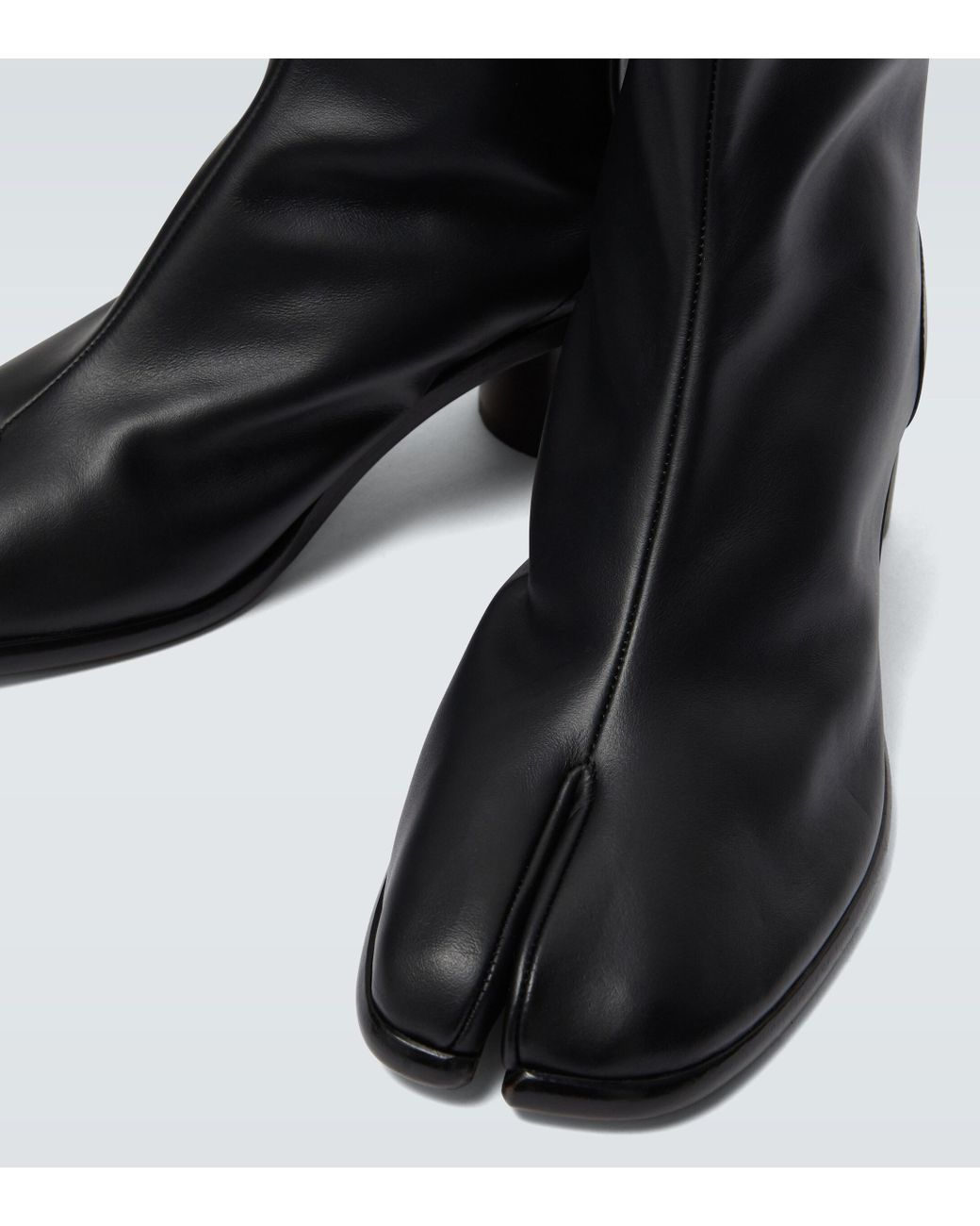 Maison Margiela Tabi Leather Boots in Black for Men | Lyst