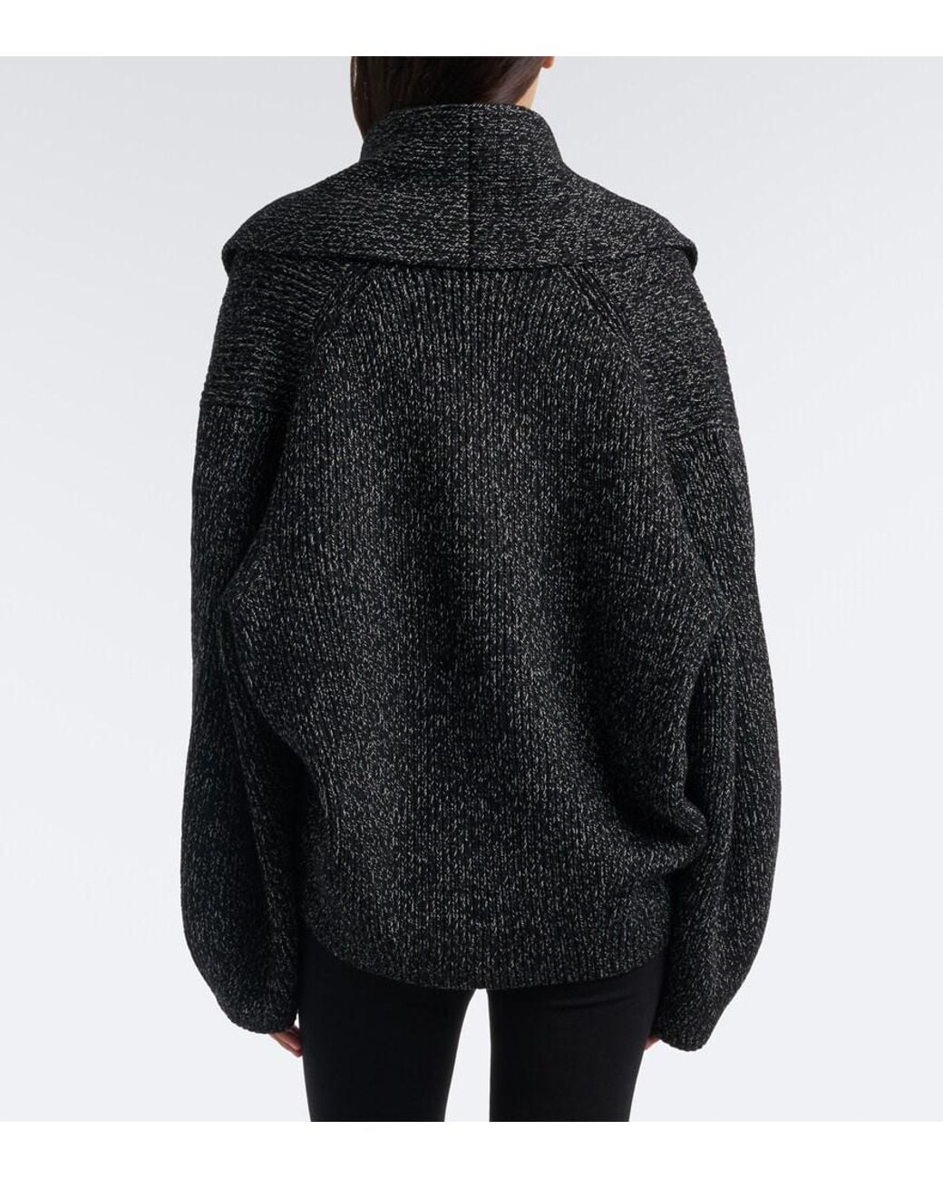 Totême  Black Wool And Cotton-Blend Cardigan