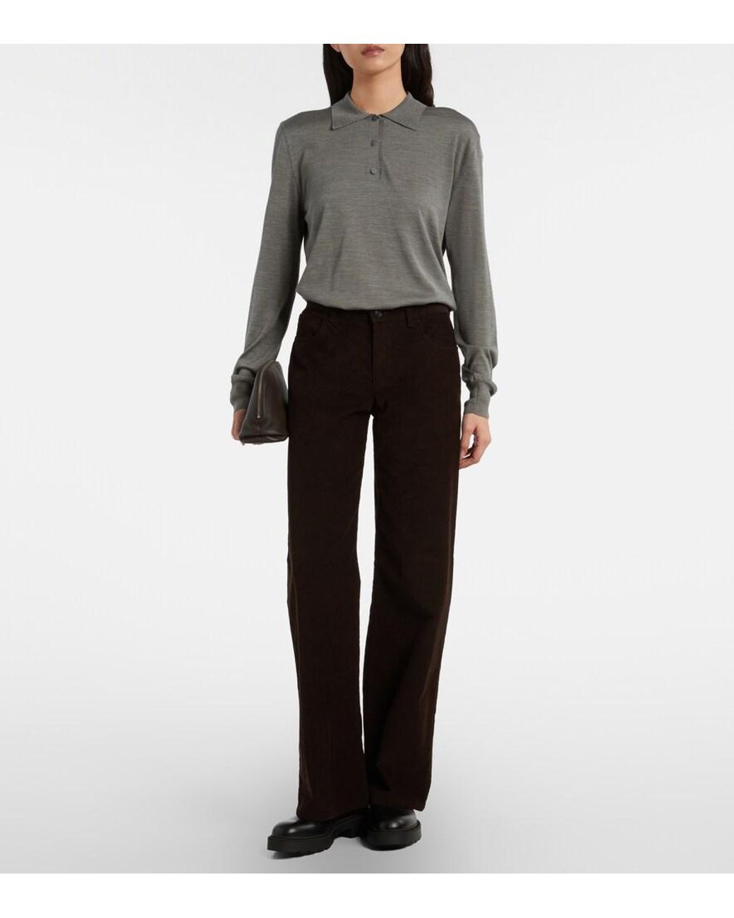 The Row Black Agnes Leather Pouch