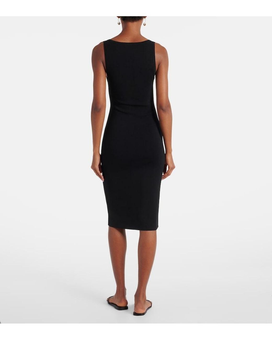 Totême Black Jersey Midi Dress