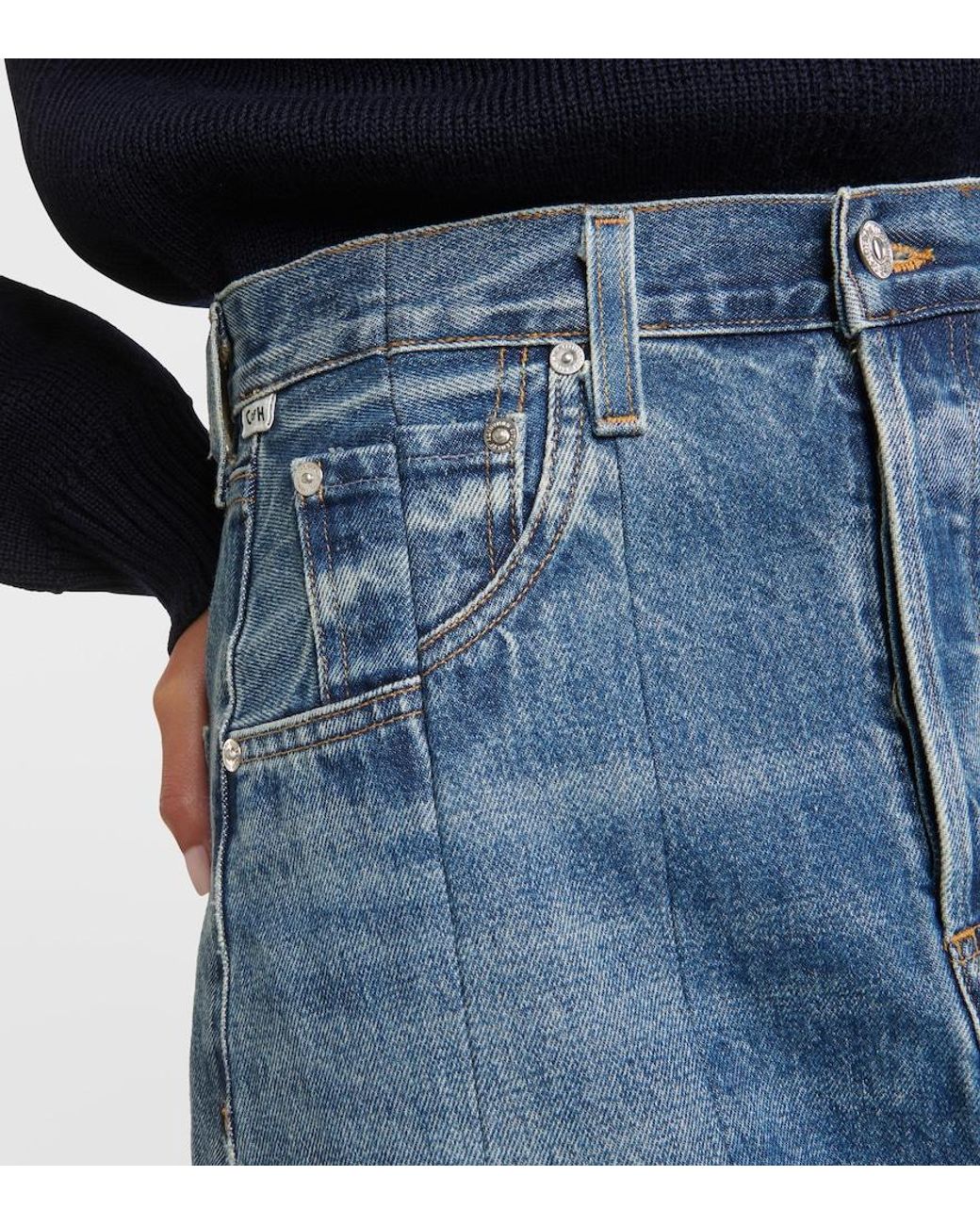 Citizens of Humanity Blue Raian Denim Midi Skirt