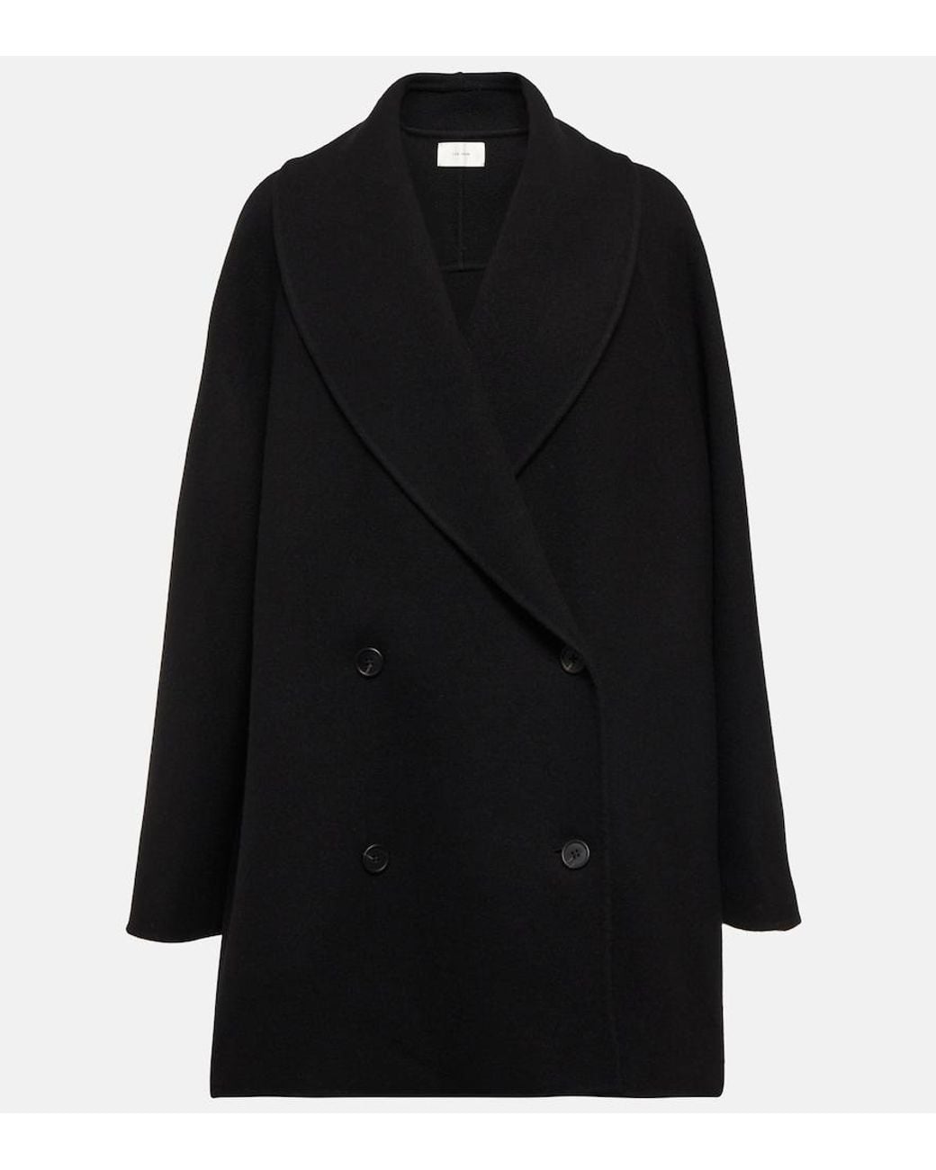 The Row Black Polli Wool-Blend Coat