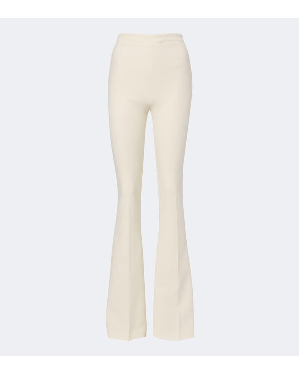 Safiyaa White Alexa Crepe Flared Pants
