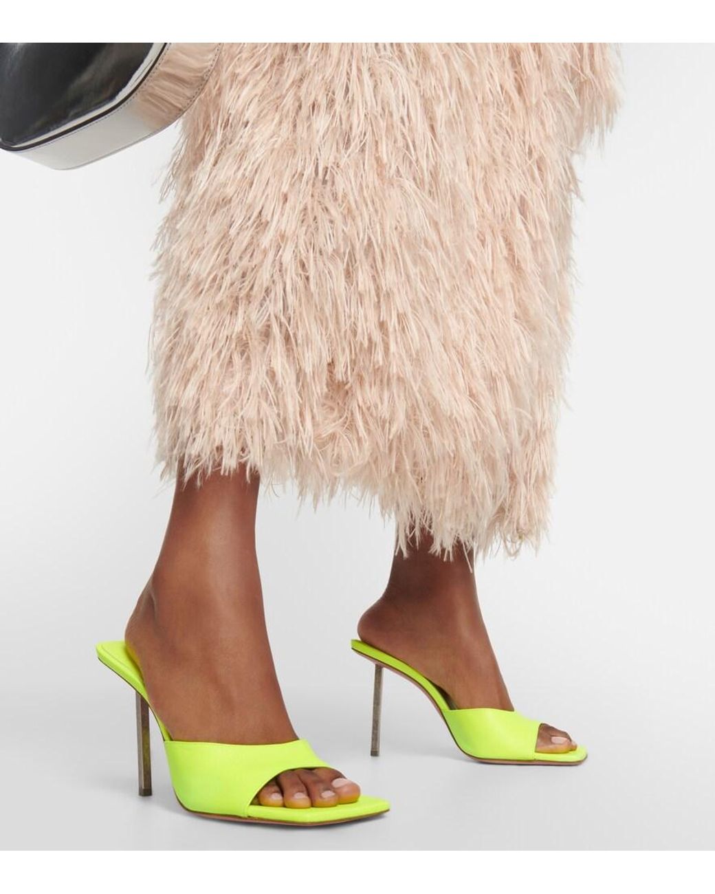 AMINA MUADDI Yellow Laura Leather Mules