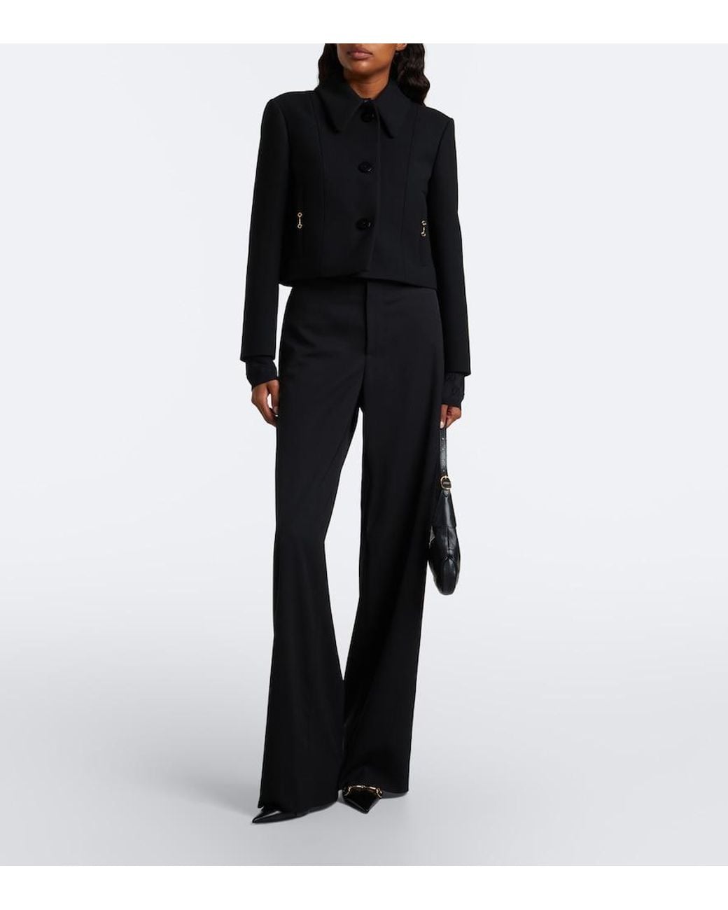 Gucci Blue Horsebit Wool Crepe Jacket