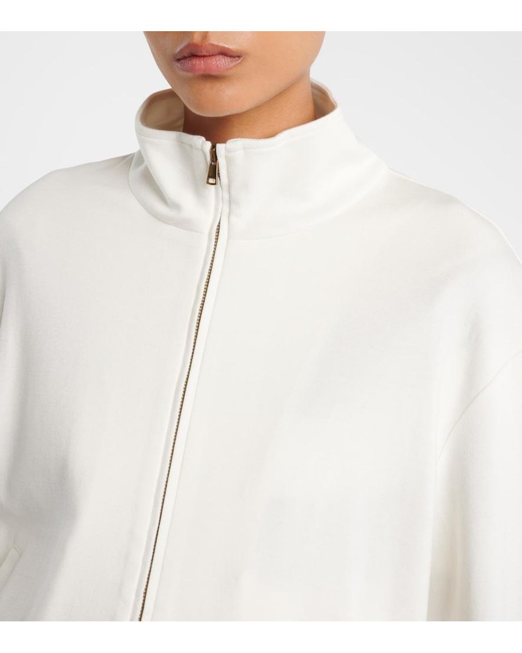 Max Mara White Cotton And Silk-Blend Sweatshirt