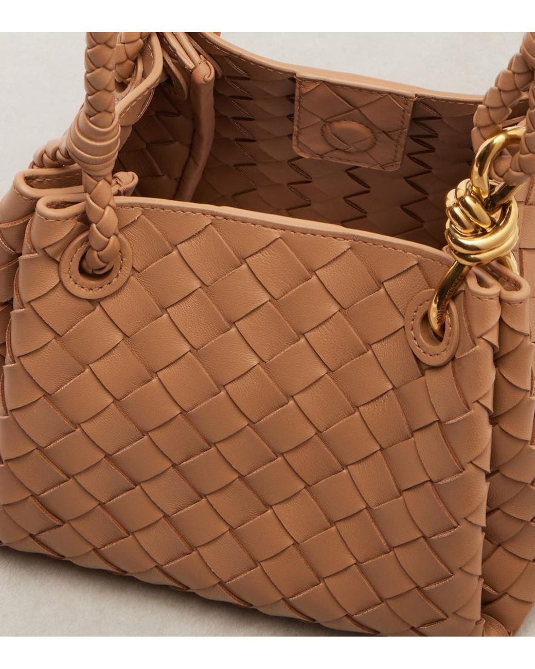 Bottega Veneta Natural Parachute Small Intrecciato Leather Tote Bag