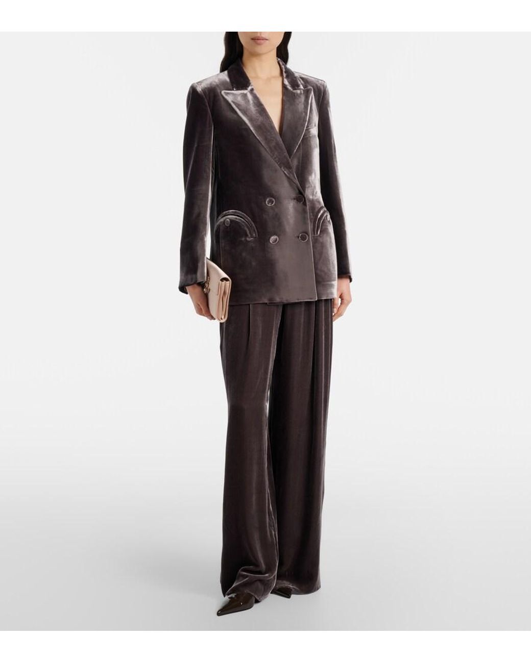 Blazé Milano Metallic Weite Hose Husi Aus Samt