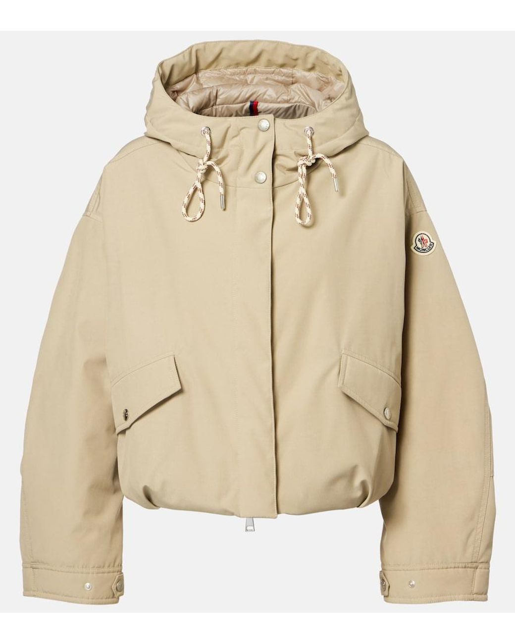 Moncler Natural Eucalyptus Cropped Down Jacket