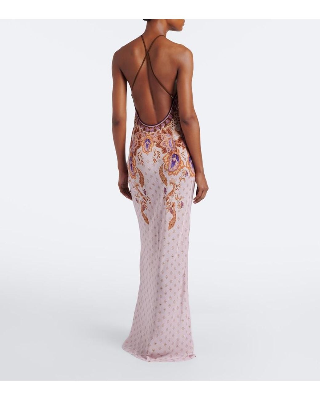Alexandra Miro White Adeline Printed Halterneck Maxi Dress