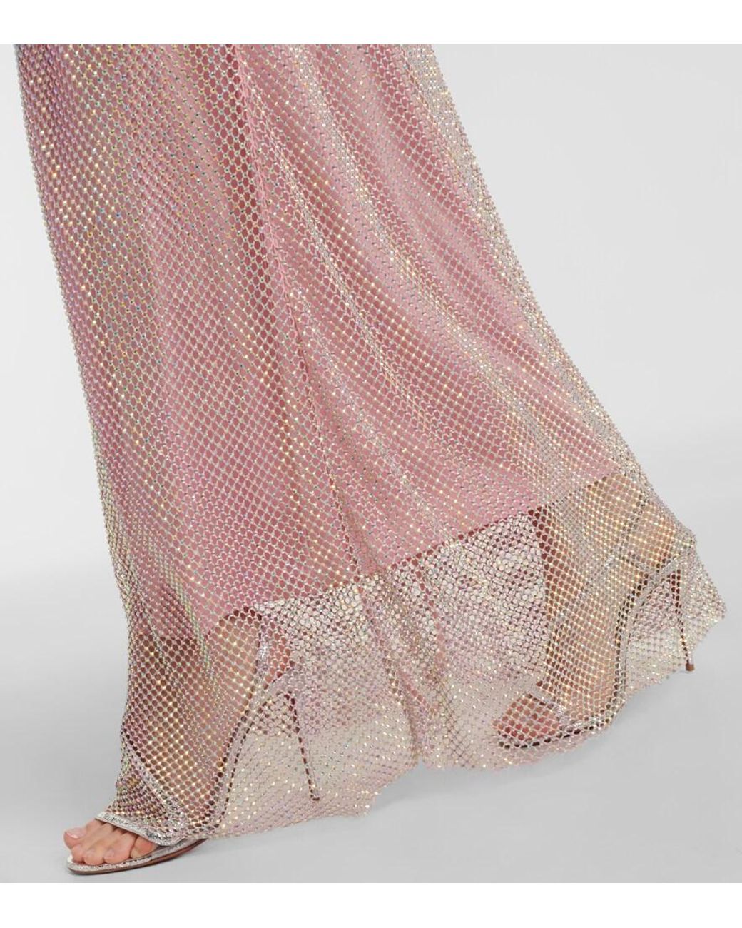 Sportmax Pink Embellished Mesh Gown