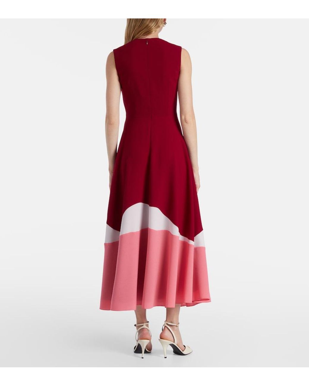 Roksanda Red Gradient Crepe Cocktail Dress