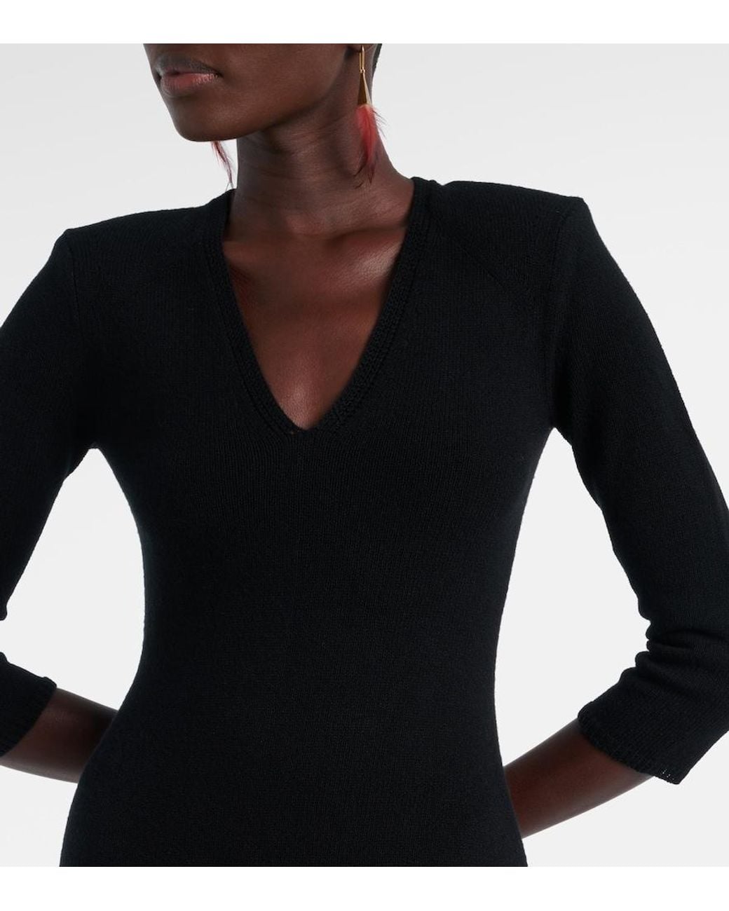 Isabel Marant Black Salina Wool-Blend Maxi Dress