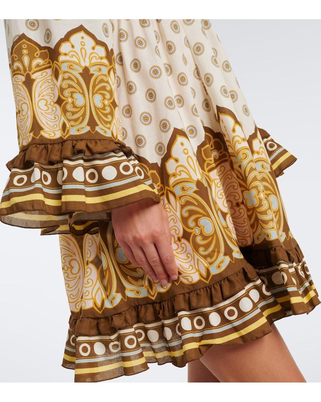 LaDoubleJ Metallic Placee Printed Cotton Minidress