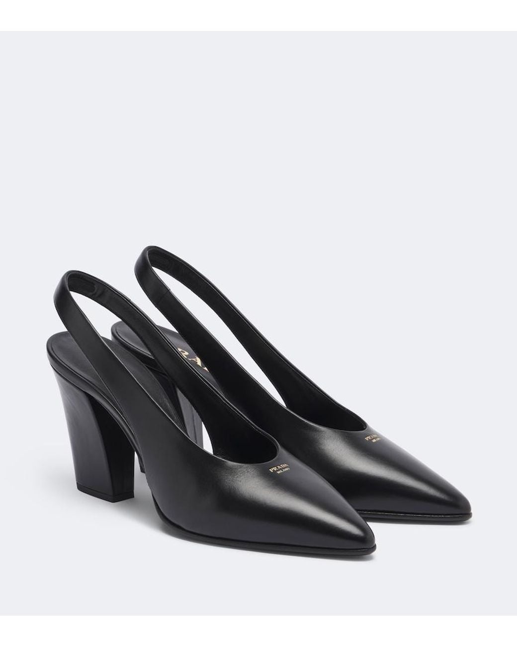 Prada Black Leather Slingback Pumps