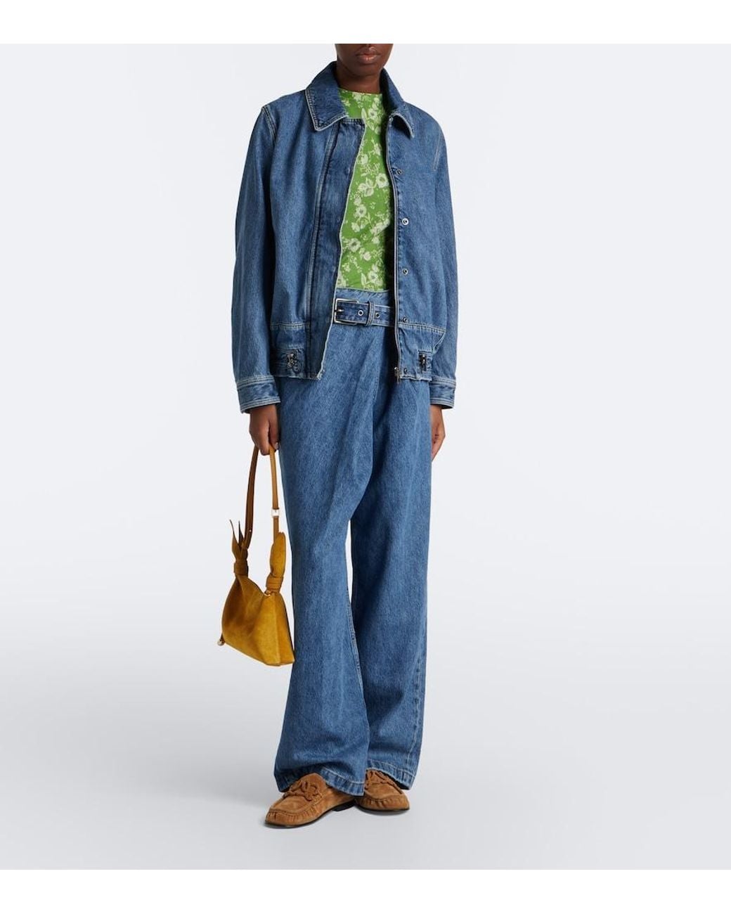 Jeans Anchos Drapeados Loewe de color Blue