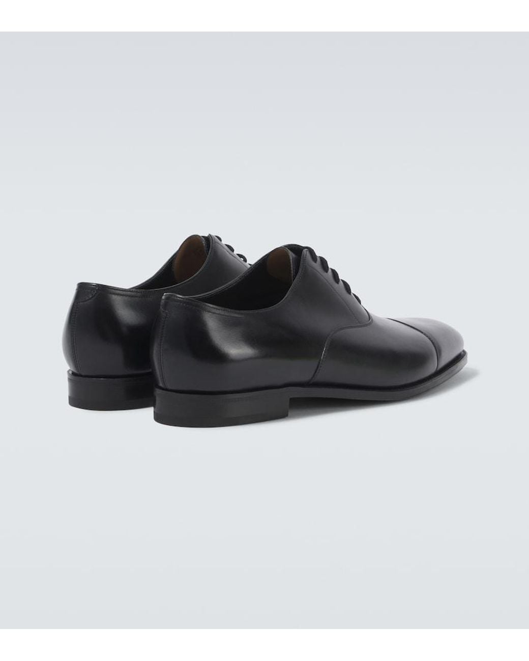 John Lobb Black City Leather Derby Shoes for men