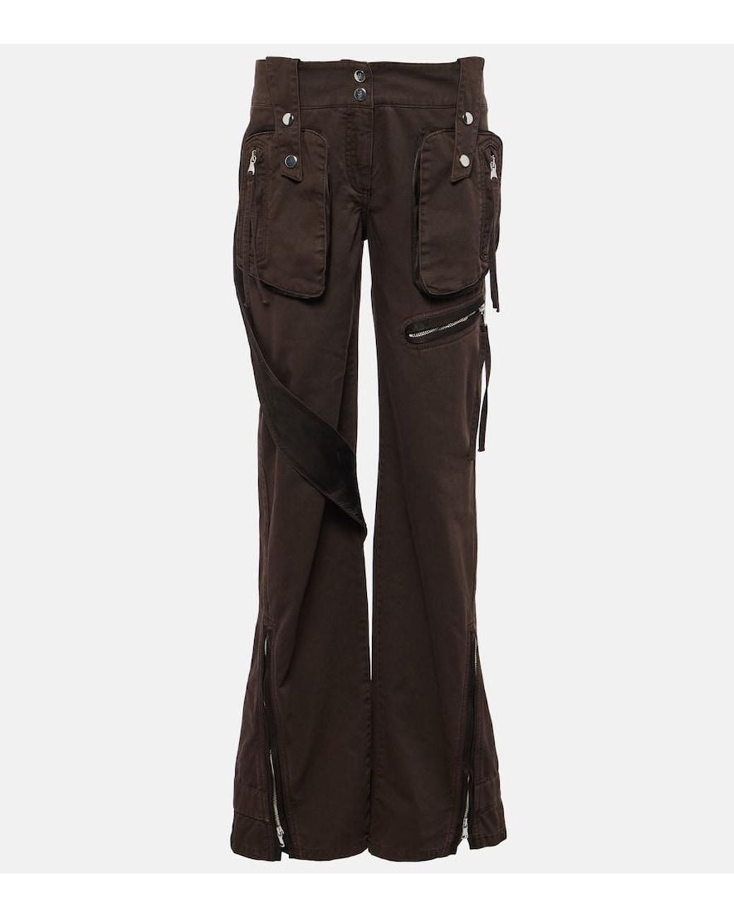 Blumarine Black Low-Rise Denim Cargo Pants