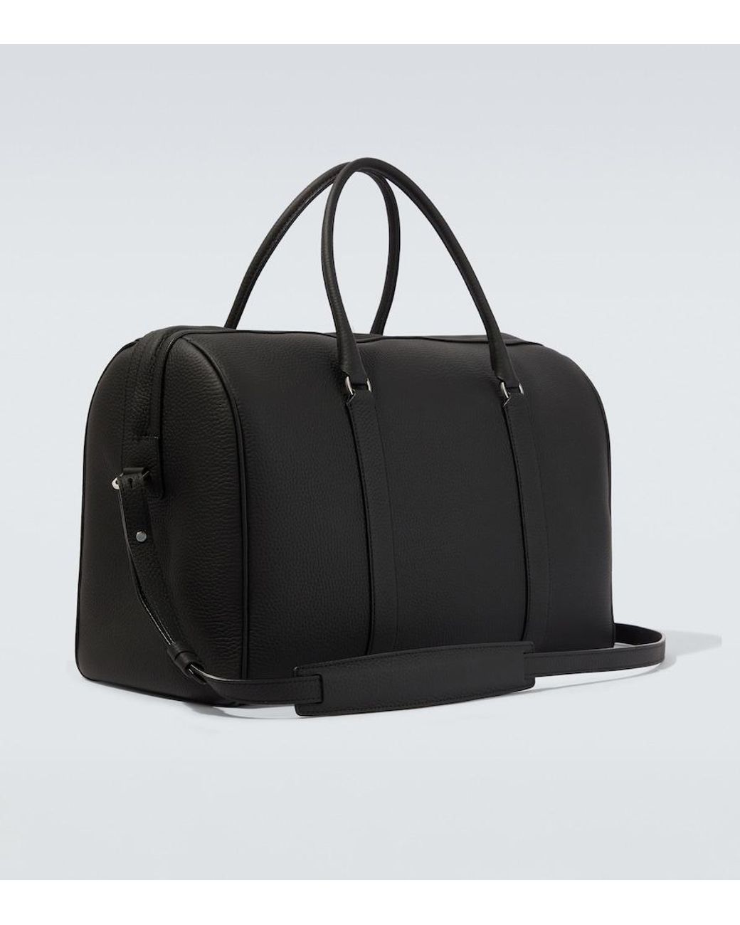 The Row Black Iowa Leather Duffel Bag for men