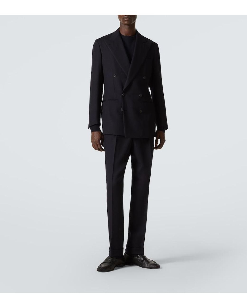 Saman Amel Blue Wool Twill Blazer for men