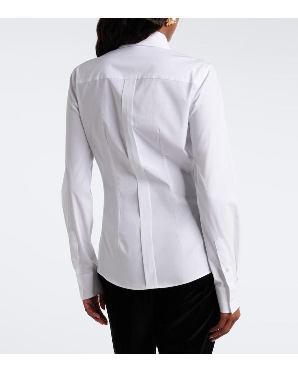 Dolce & Gabbana White Cotton-Blend Shirt