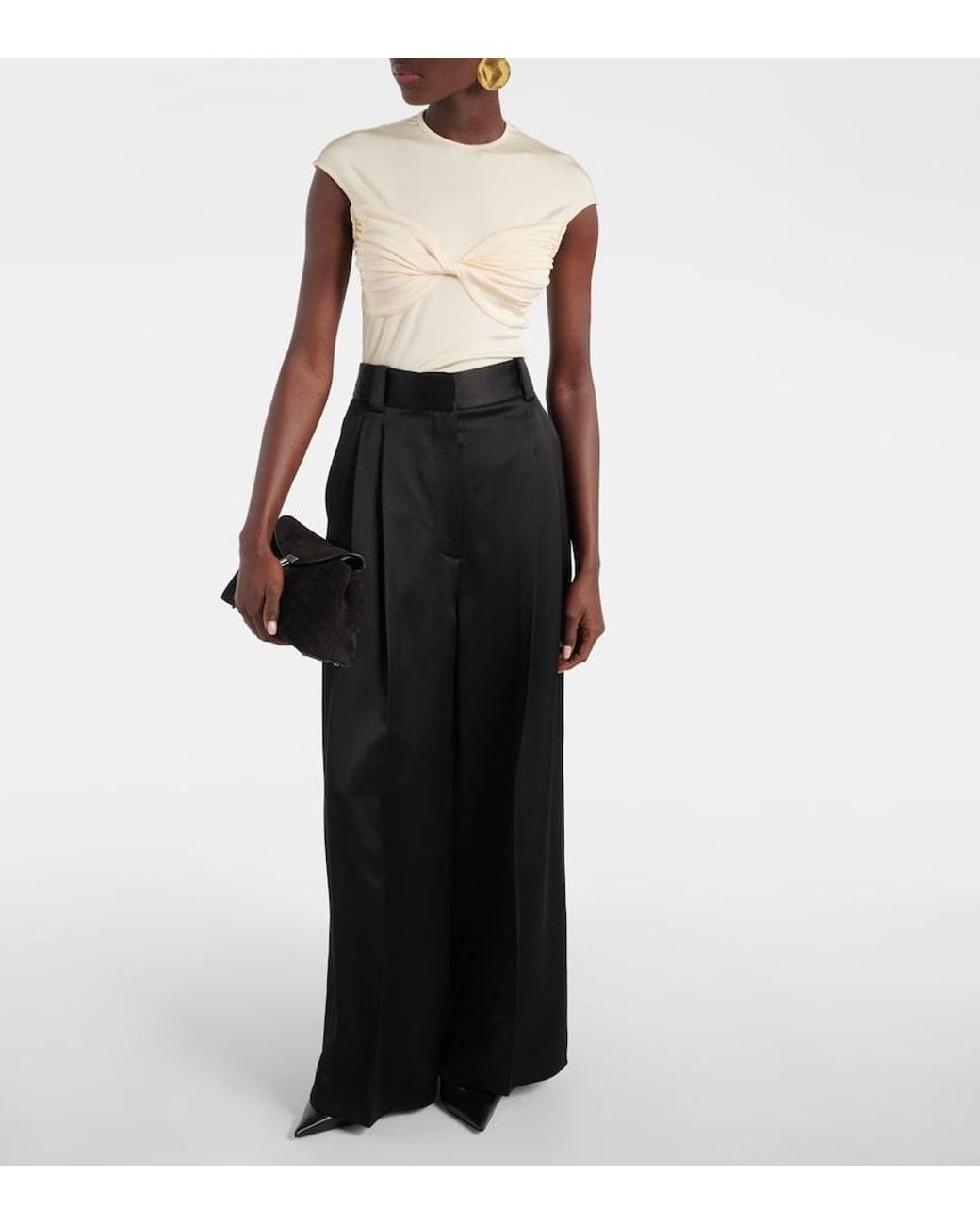 TOVE Natural Paola Gathered Jersey Top