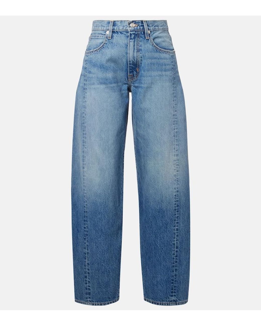 SLVRLAKE Denim Blue Jackson Low-Rise Wide-Leg Jeans