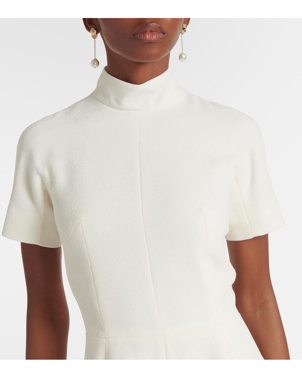 Emilia Wickstead White Malinda High-Neck Gown