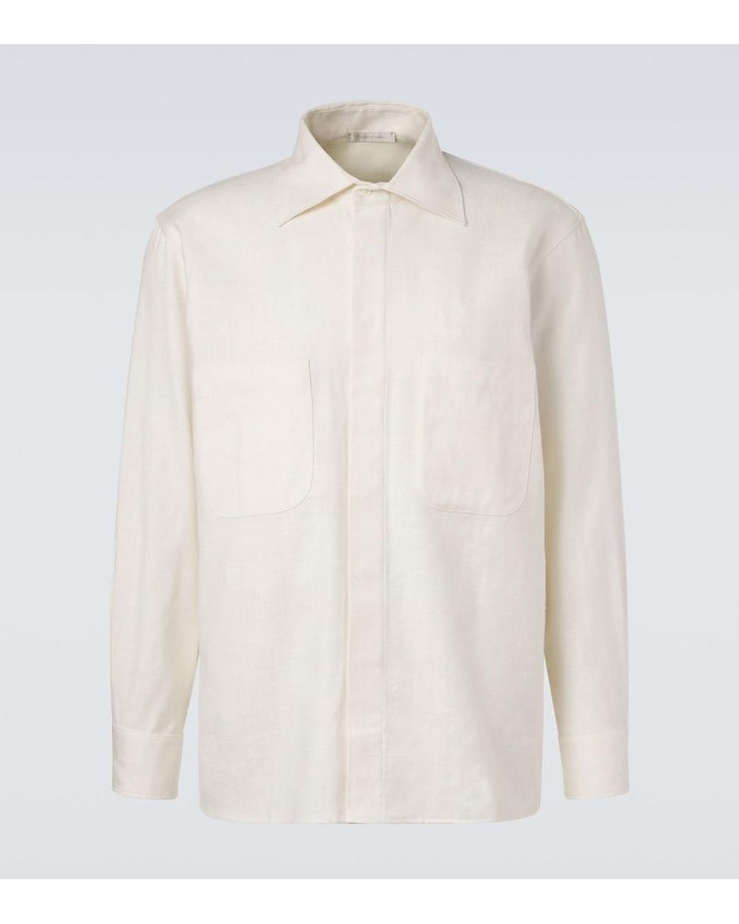 Saman Amel White Silk Shirt for men