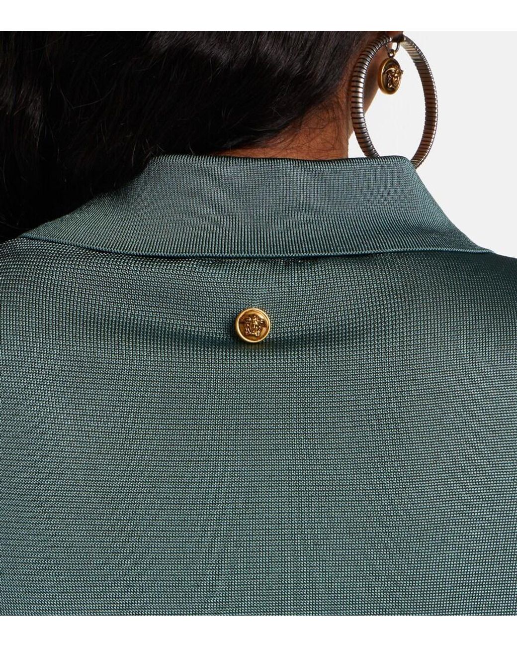Versace Green Metallic-Effect Minidress