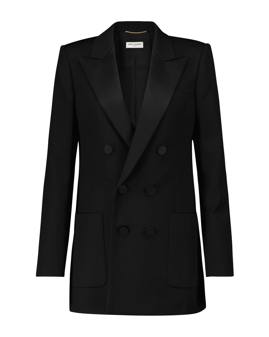 Saint Laurent Doublebreasted Wool Blazer in Black Lyst