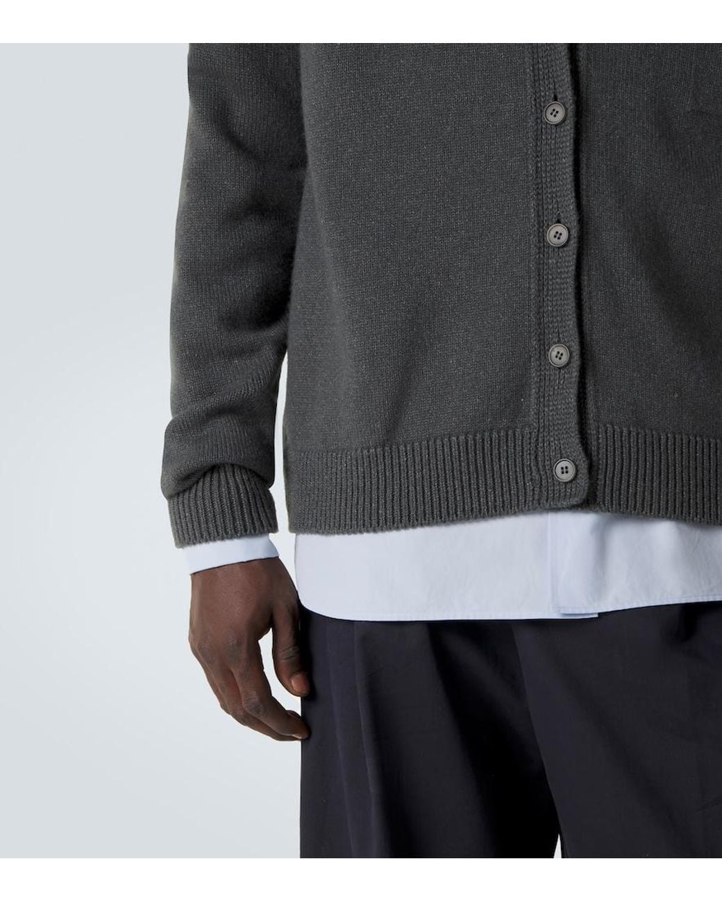The Row Black Dine Cashmere And Linen Cardigan for men