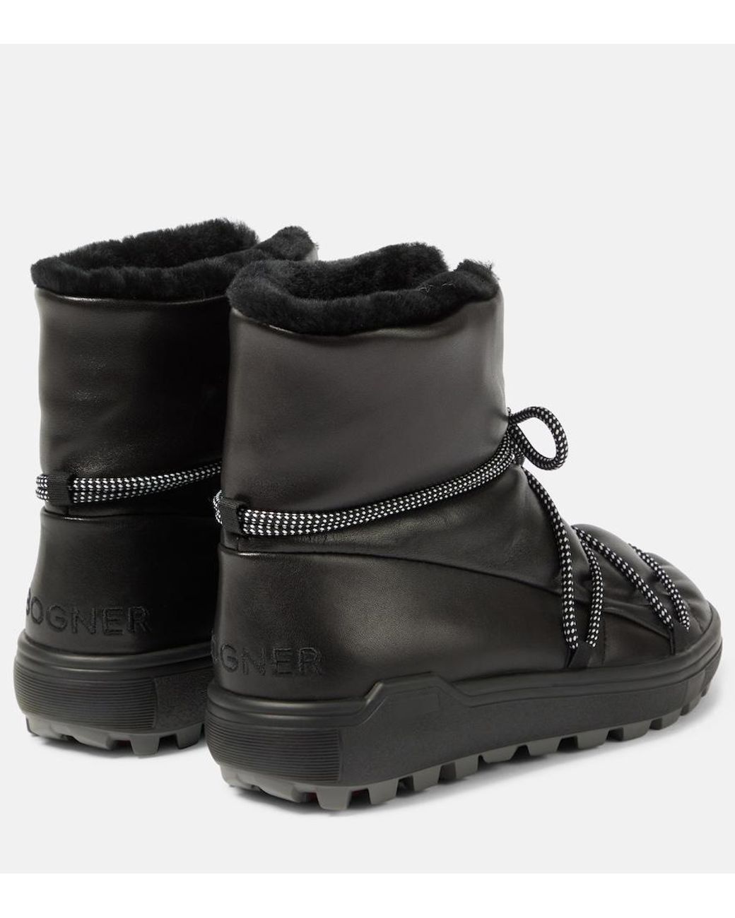 Bogner Black Chamonix Leather Ankle Boots