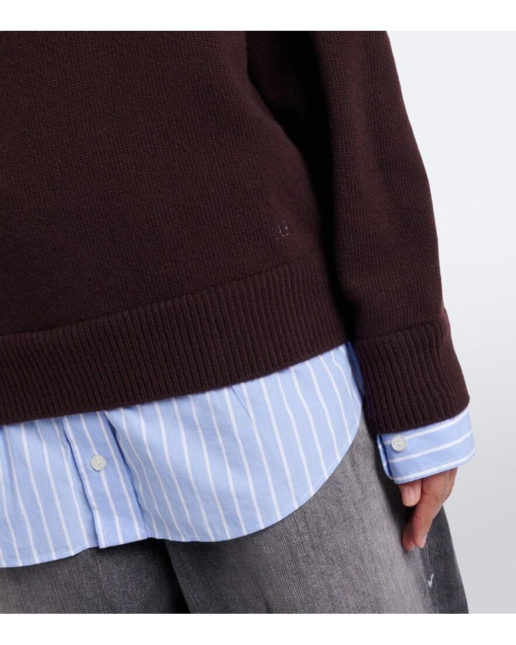 Acne Brown Layered Wool Sweater