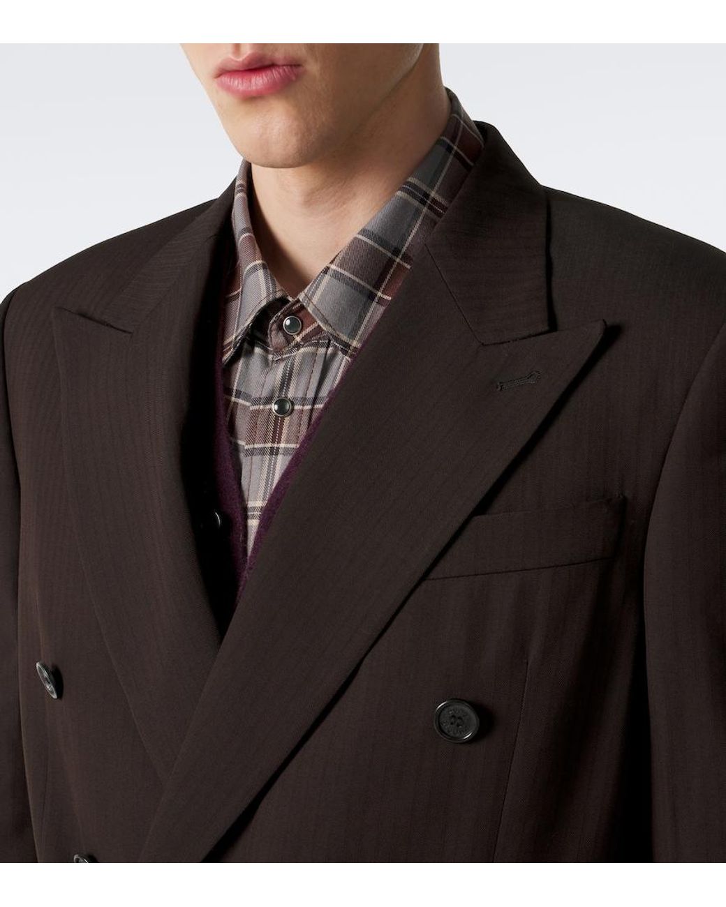 Acne Black Pinstripe Double-Breasted Blazer for men