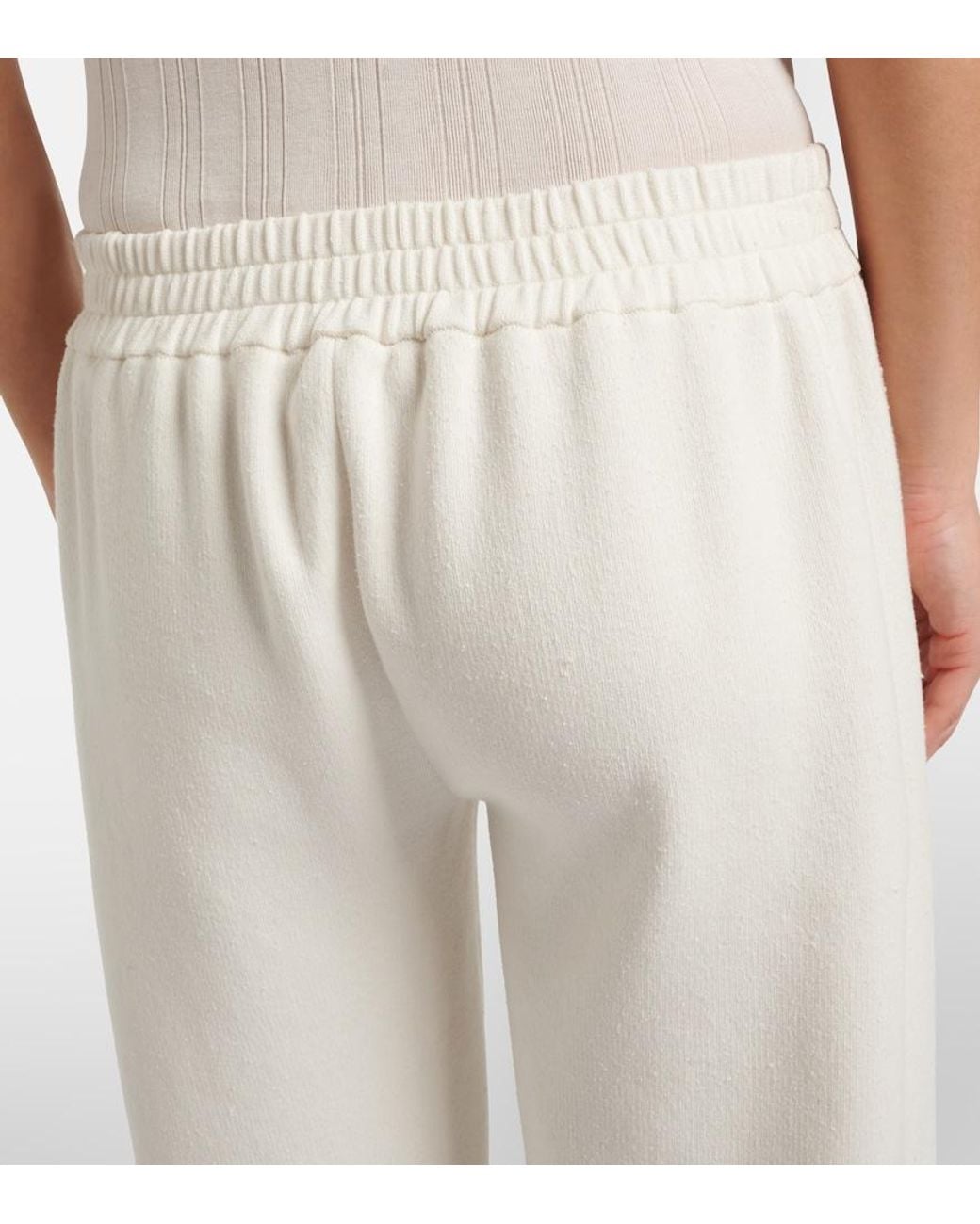 The Row White Ozias Cotton And Silk Cropped Sweatpants