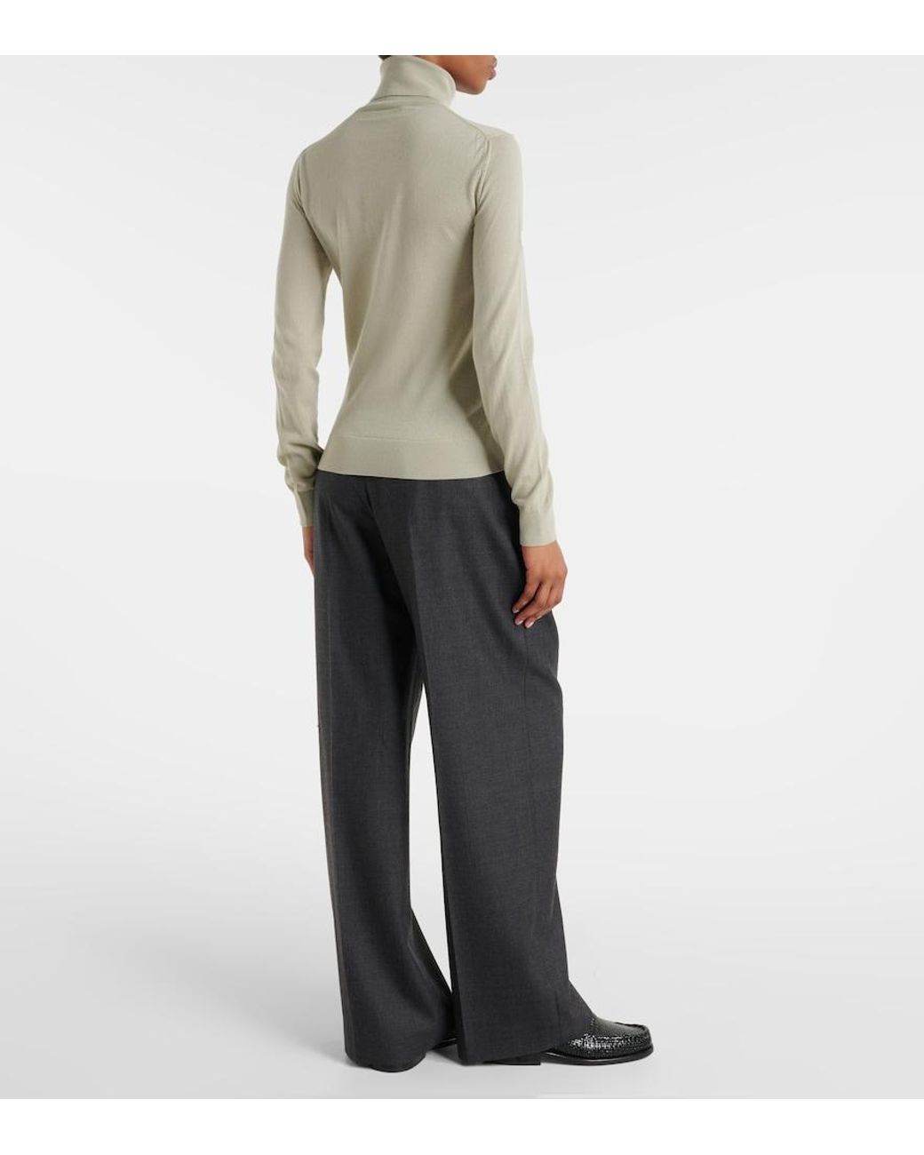 Loro Piana Green Cashmere Turtleneck Sweater