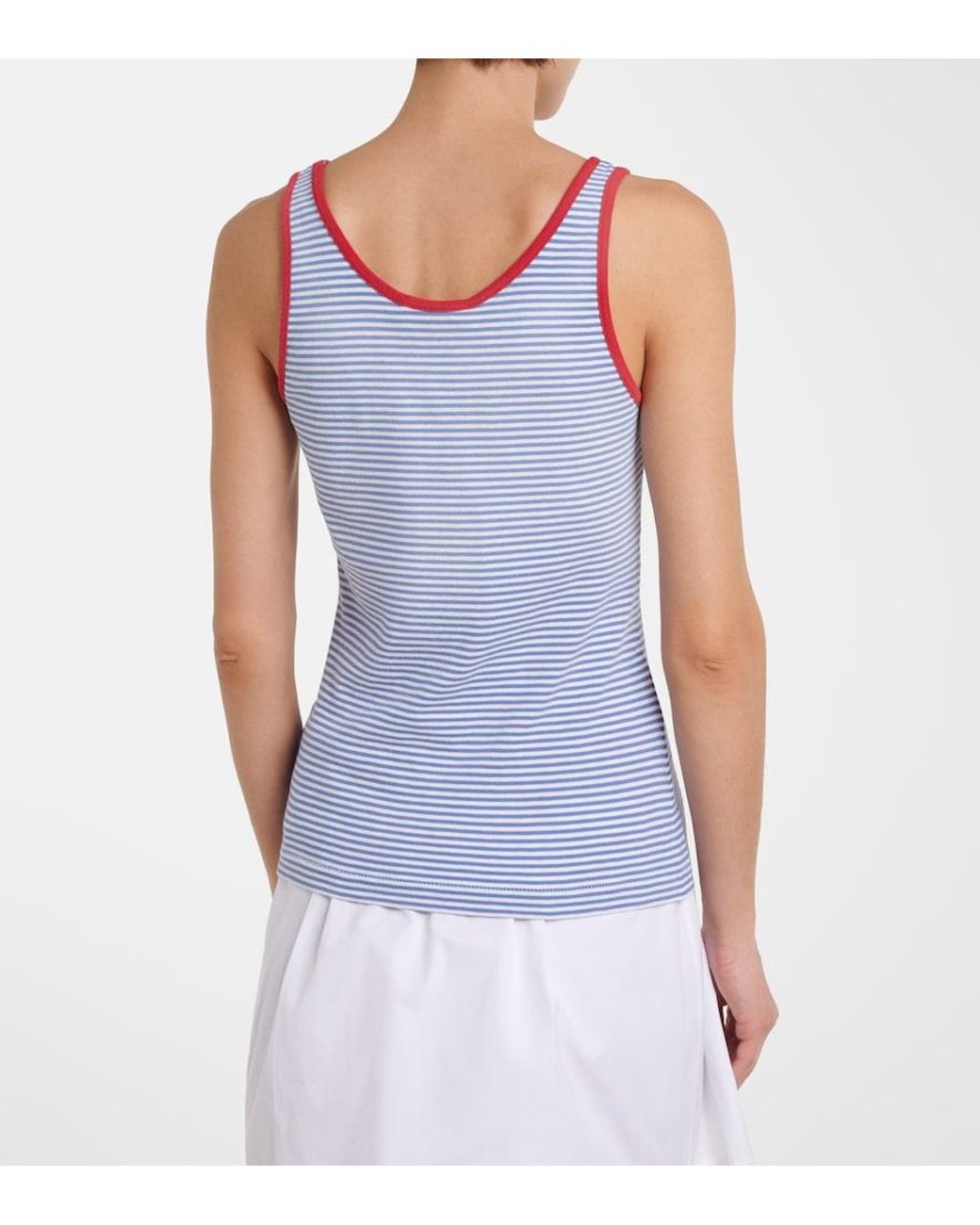Prada Blue Striped Cotton Jersey Tank Top