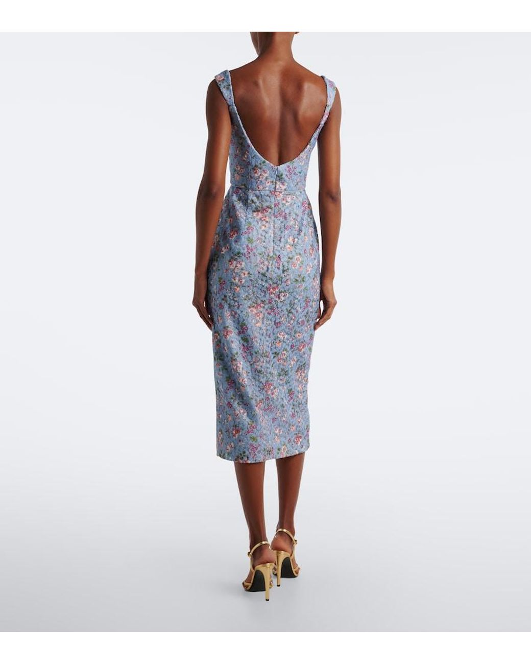 Markarian Blue Marla Floral Lace Bustier Dress