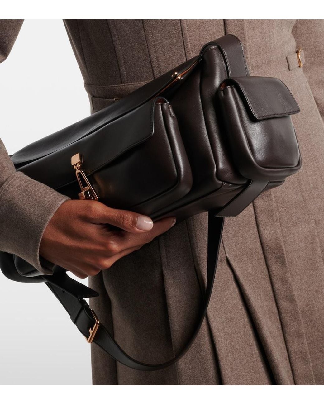 Gabriela Hearst Black Jebb Small Leather Shoulder Bag