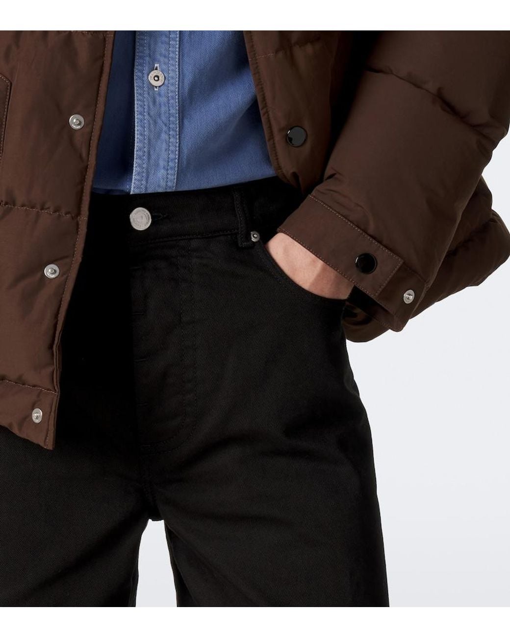 AMI Black Mid-Rise Straight Jeans for men
