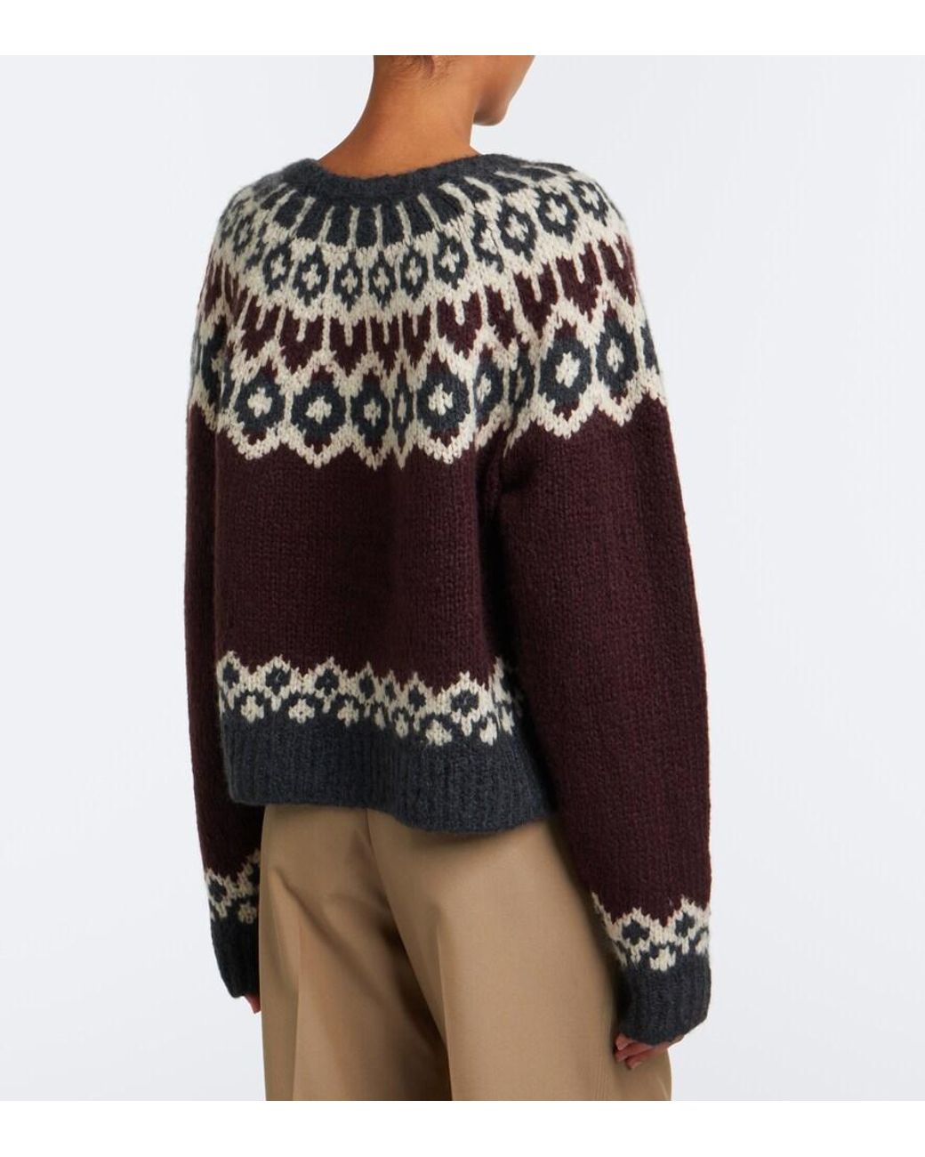 Nili Lotan Black Isaline Fair Isle Cashmere And Silk Sweater