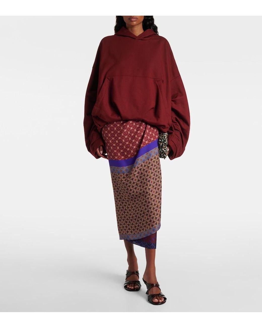 Dries Van Noten Red Hannett Cotton Hoodie