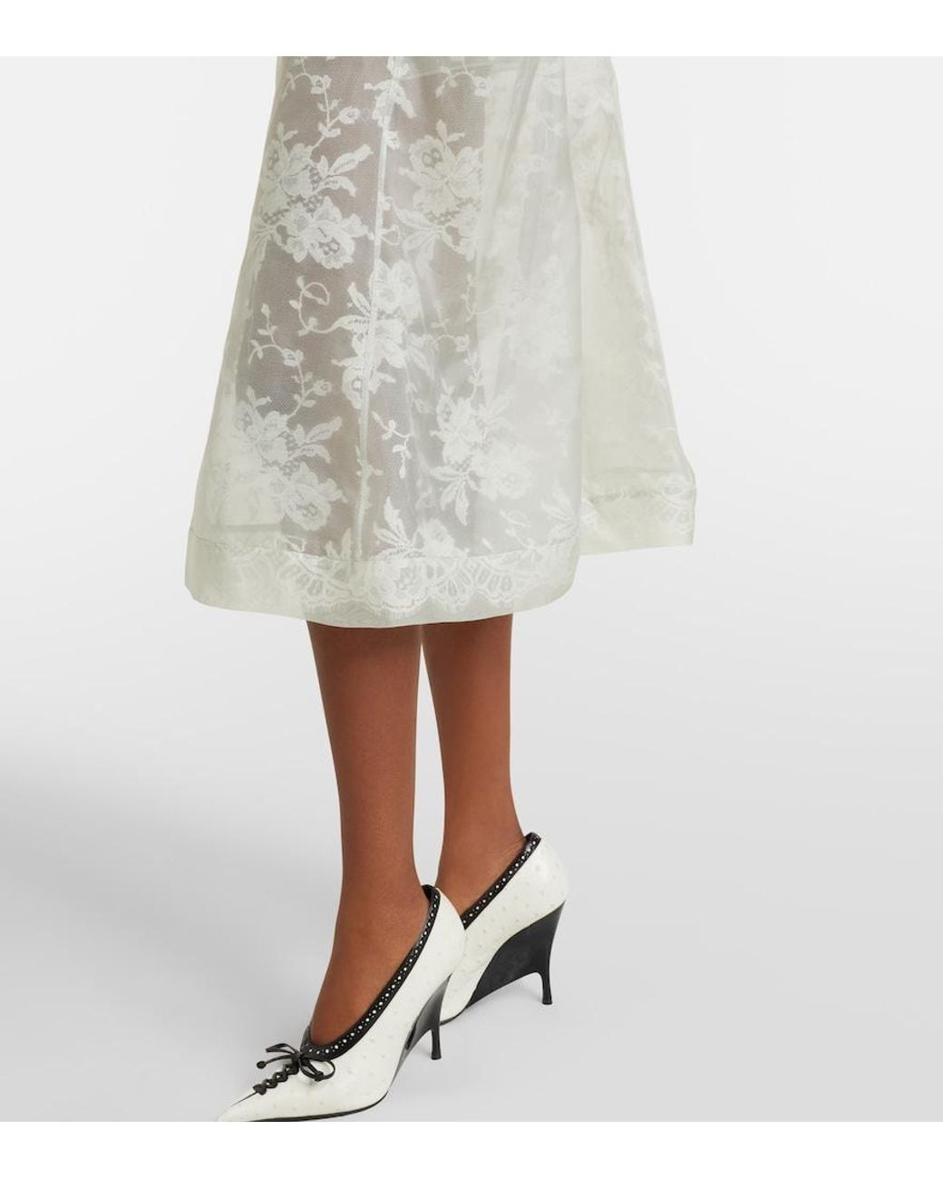 McQueen White Peplum Silk Lace Corset Dress