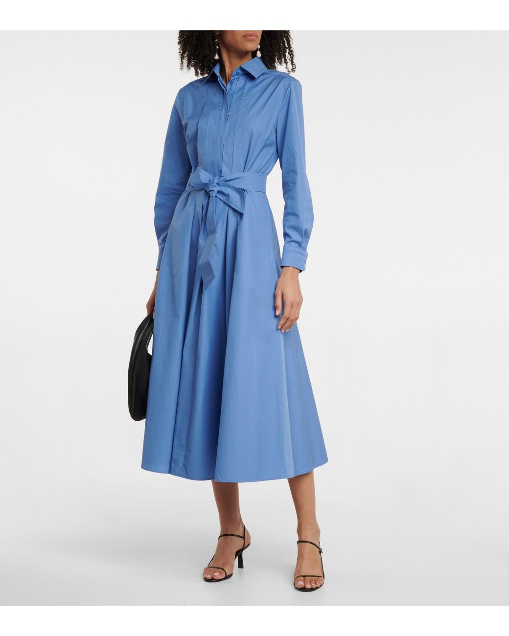 Max mara cotton discount poplin dress blue