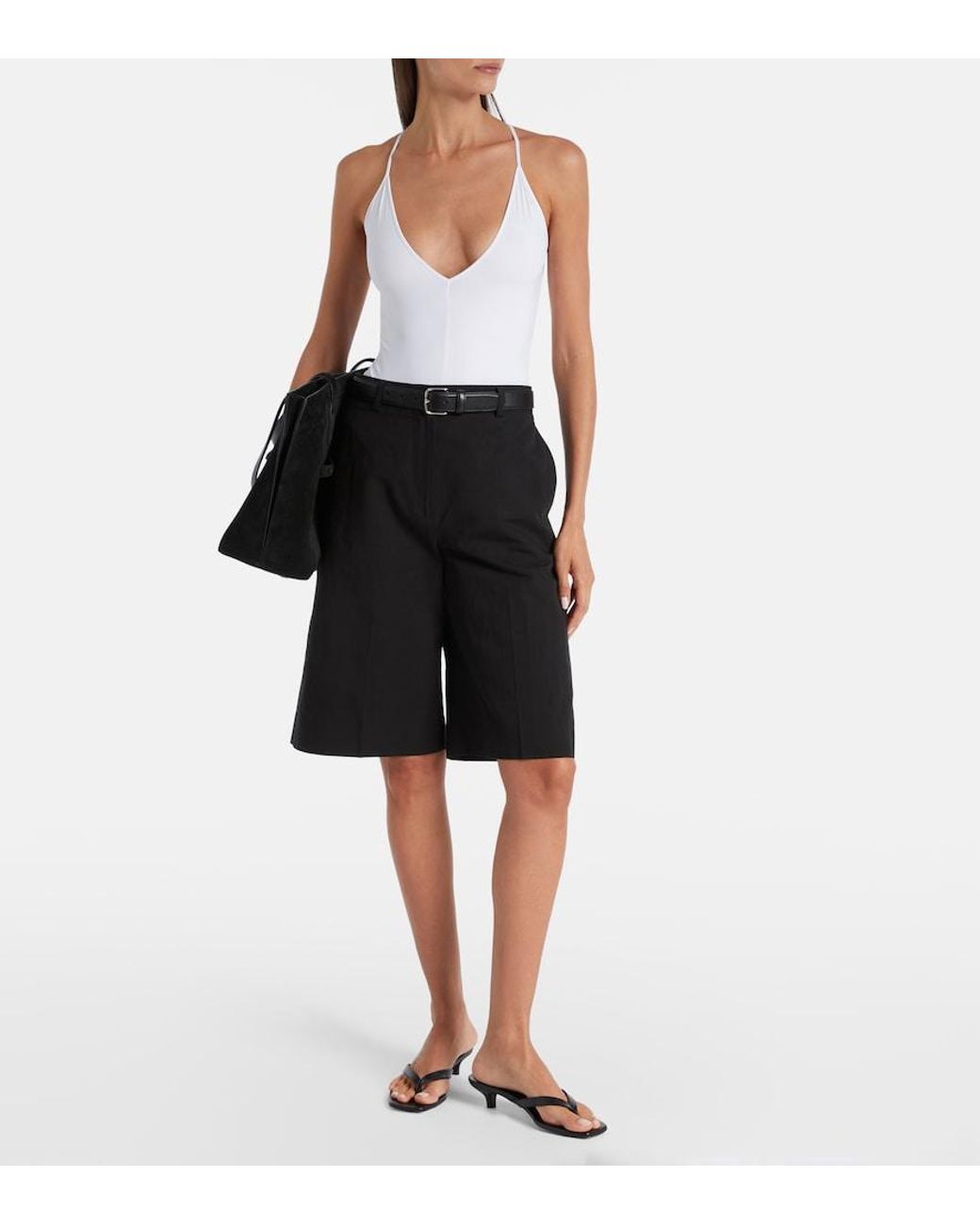 Wardrobe NYC White Open-Back Bodysuit