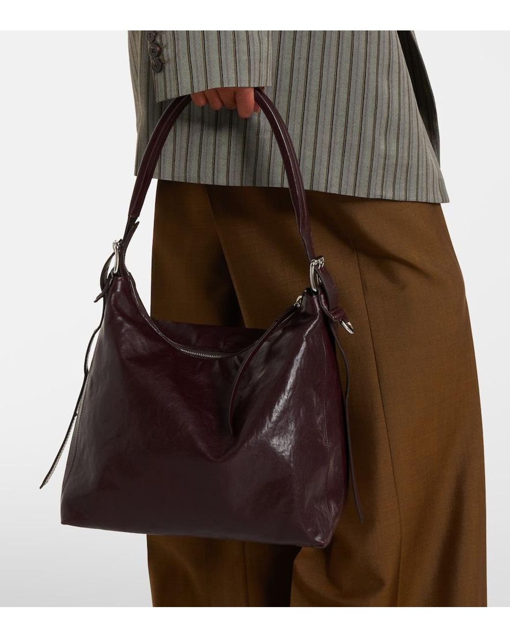Lemaire Black Small Belted Leather Tote Bag