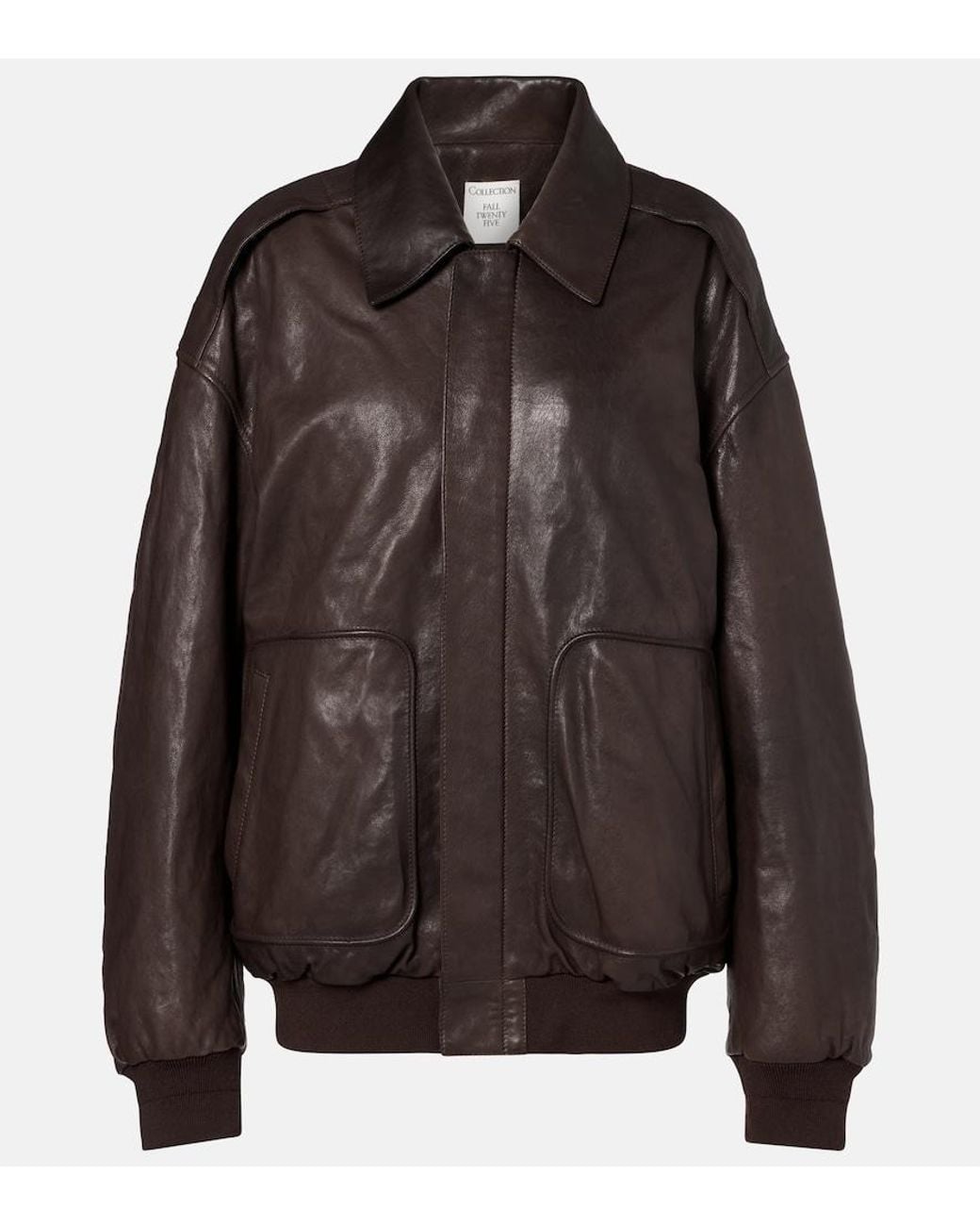 Calvin Klein Black Johnson Leather Bomber Jacket